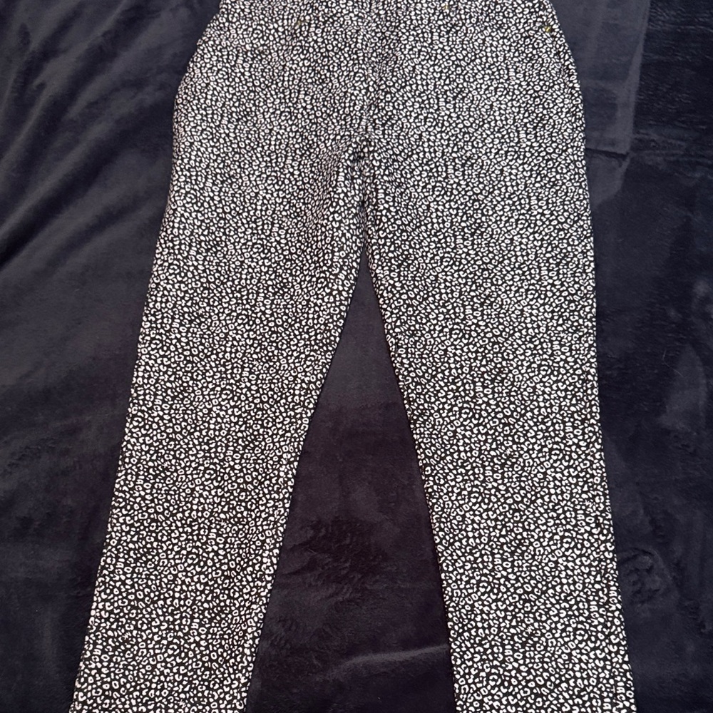 Michael Kors Black and White Animal Print cropped pants